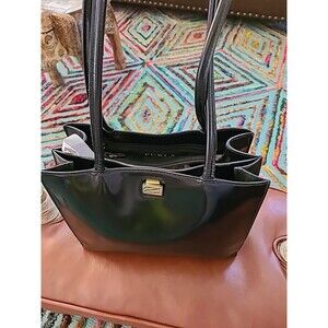 Vintage Furla Patent Leather Bag GOLD TRIM inbossed With Furla